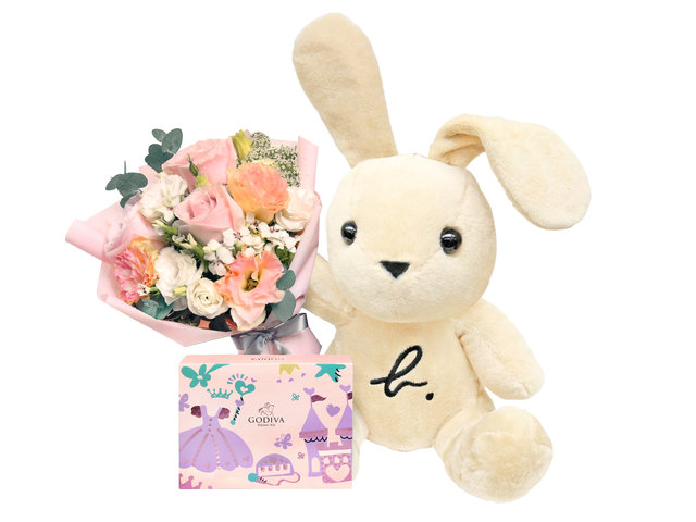 Florist Gift Set - agnès b. Lapin Plush With Flower Bouquet A15 - VAB0206A9b Photo