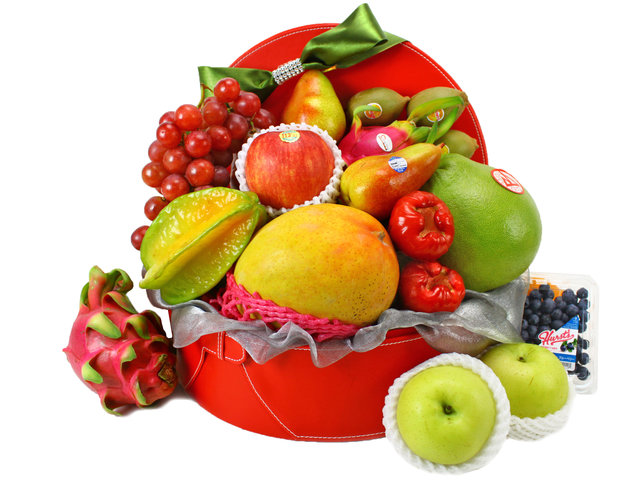 Fruit Basket - Business Fruit Gift Leather Hamper (17) - L11438 Photo