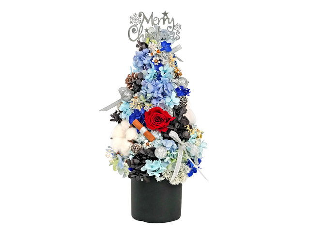 Preserved Forever Flower - Blue Preserved Flower Christmas Tree M120 - XL1118A2 Photo